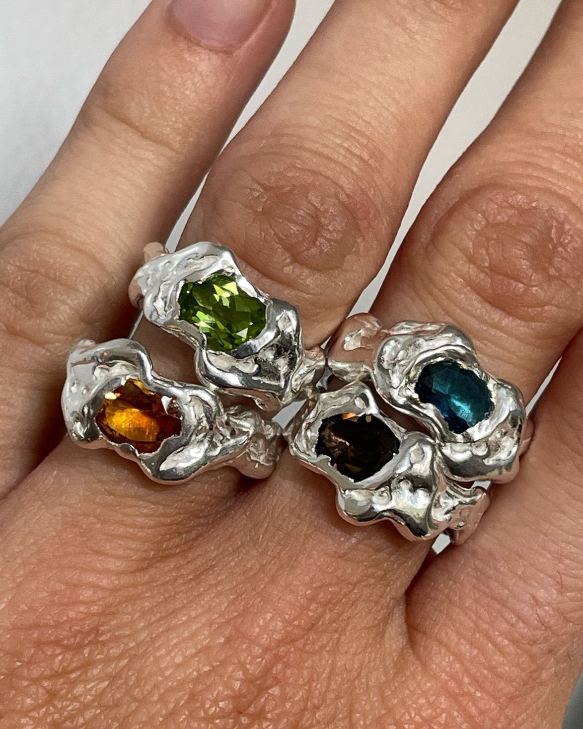 Ola Ring Orange Silver