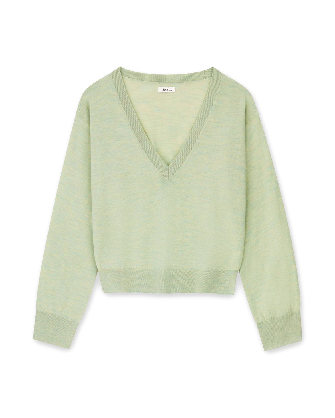 Amara V-Neck Jumper Light Green Mélange