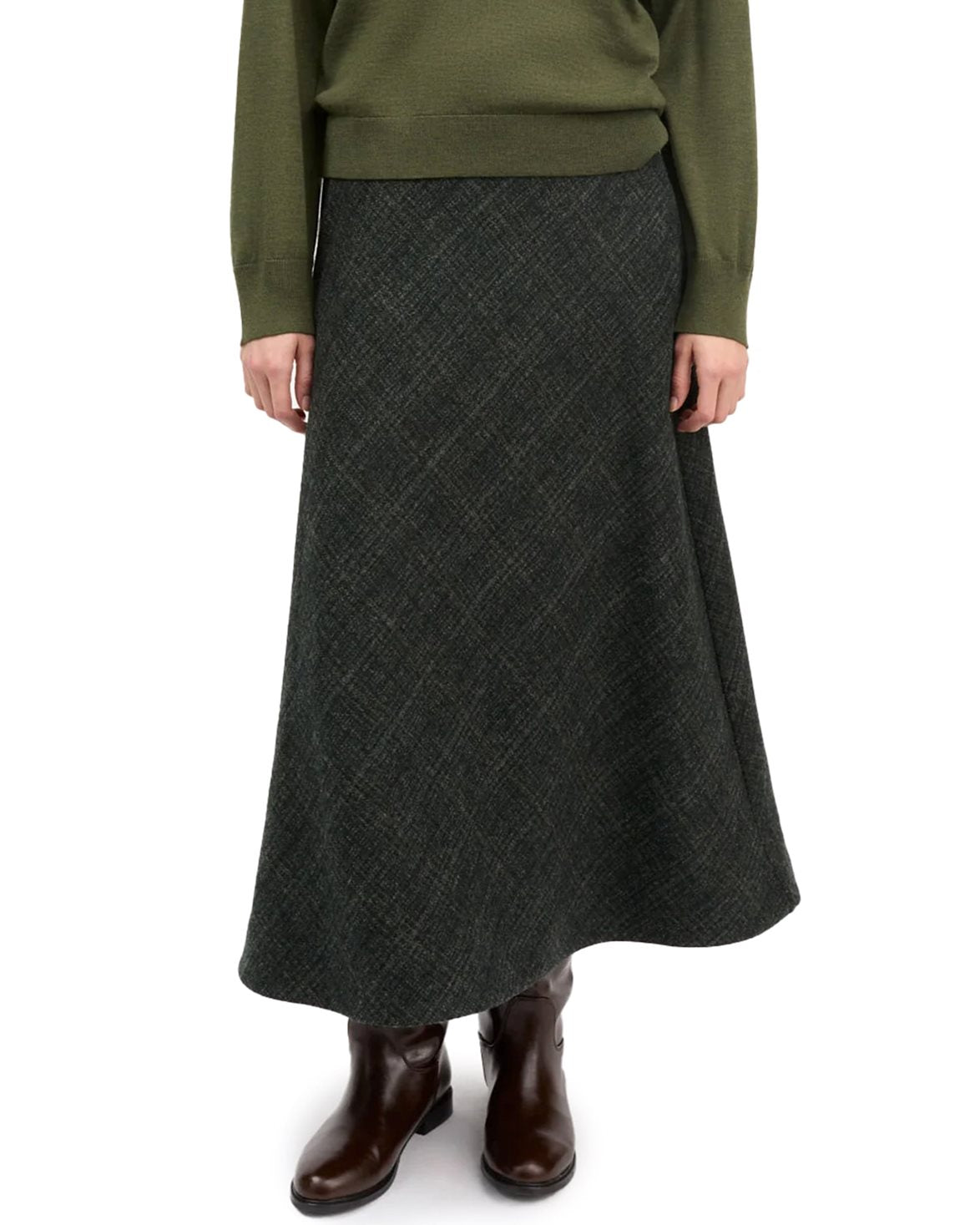 Mila Skirt Green Check Structure