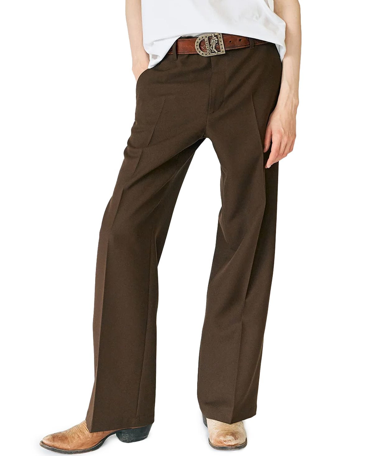 Sune Tailored Bootcut Trousers Brown