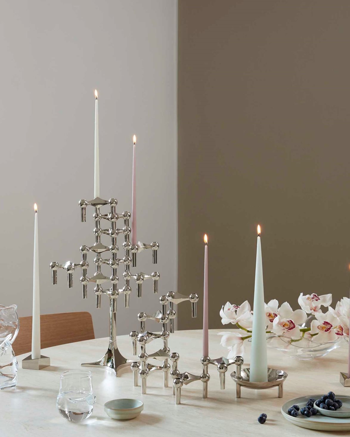 Nagel Candle Holder Set Of 3 Chrome