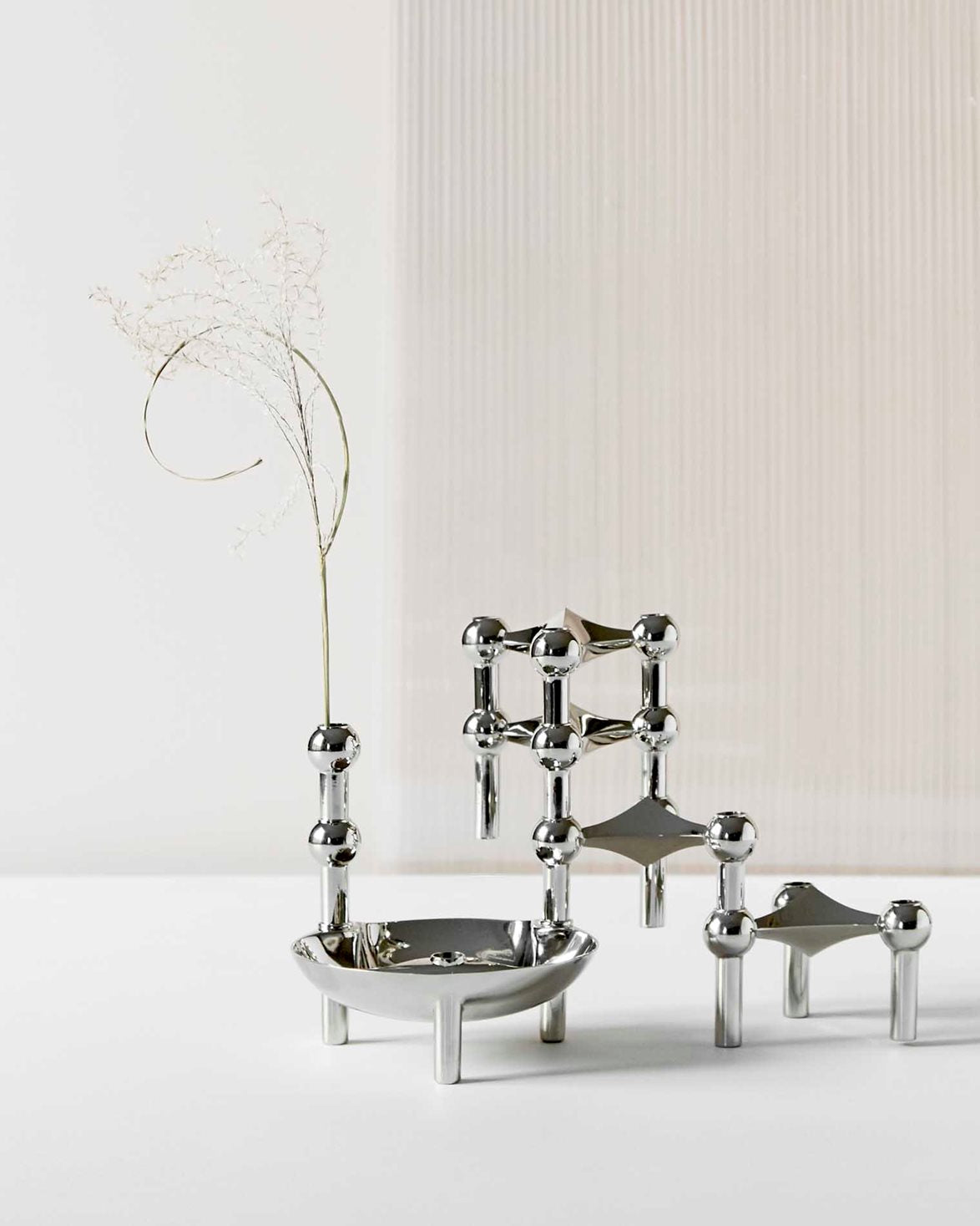 Nagel Candle Holder Set Of 3 Chrome