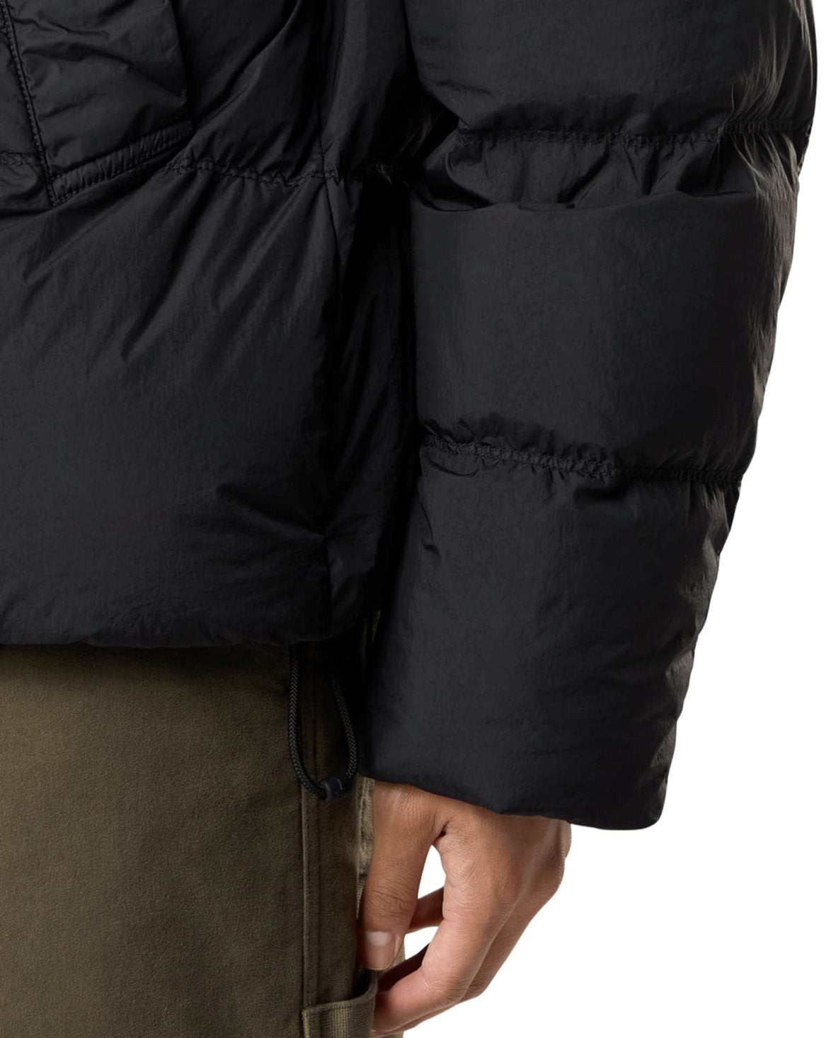 4100109 Crinkle Reps Nylon Bomber Jacket Black