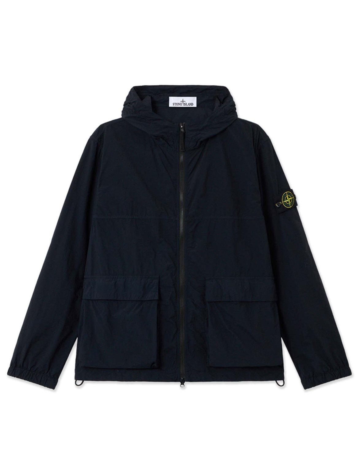 4100112 Short Hooded Nylon Parka Navy Blue