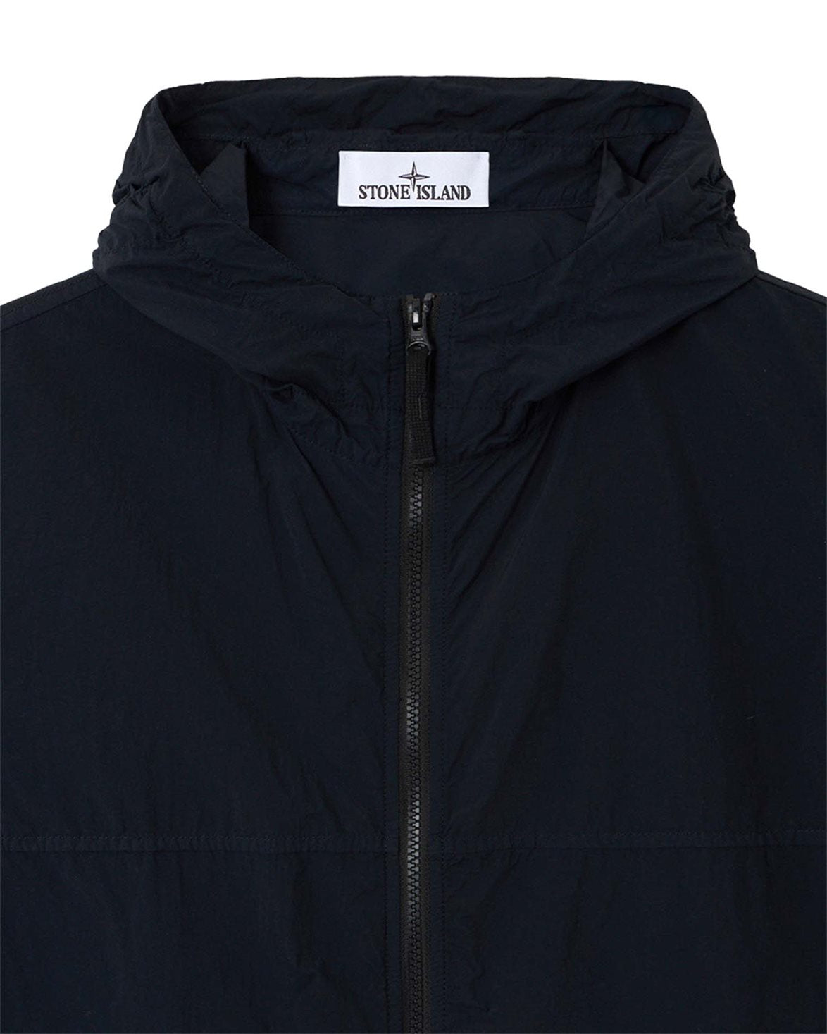 4100112 Short Hooded Nylon Parka Navy Blue