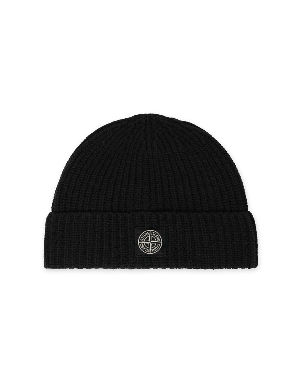 N100012 Ribbed Geelong Wool Beanie Black