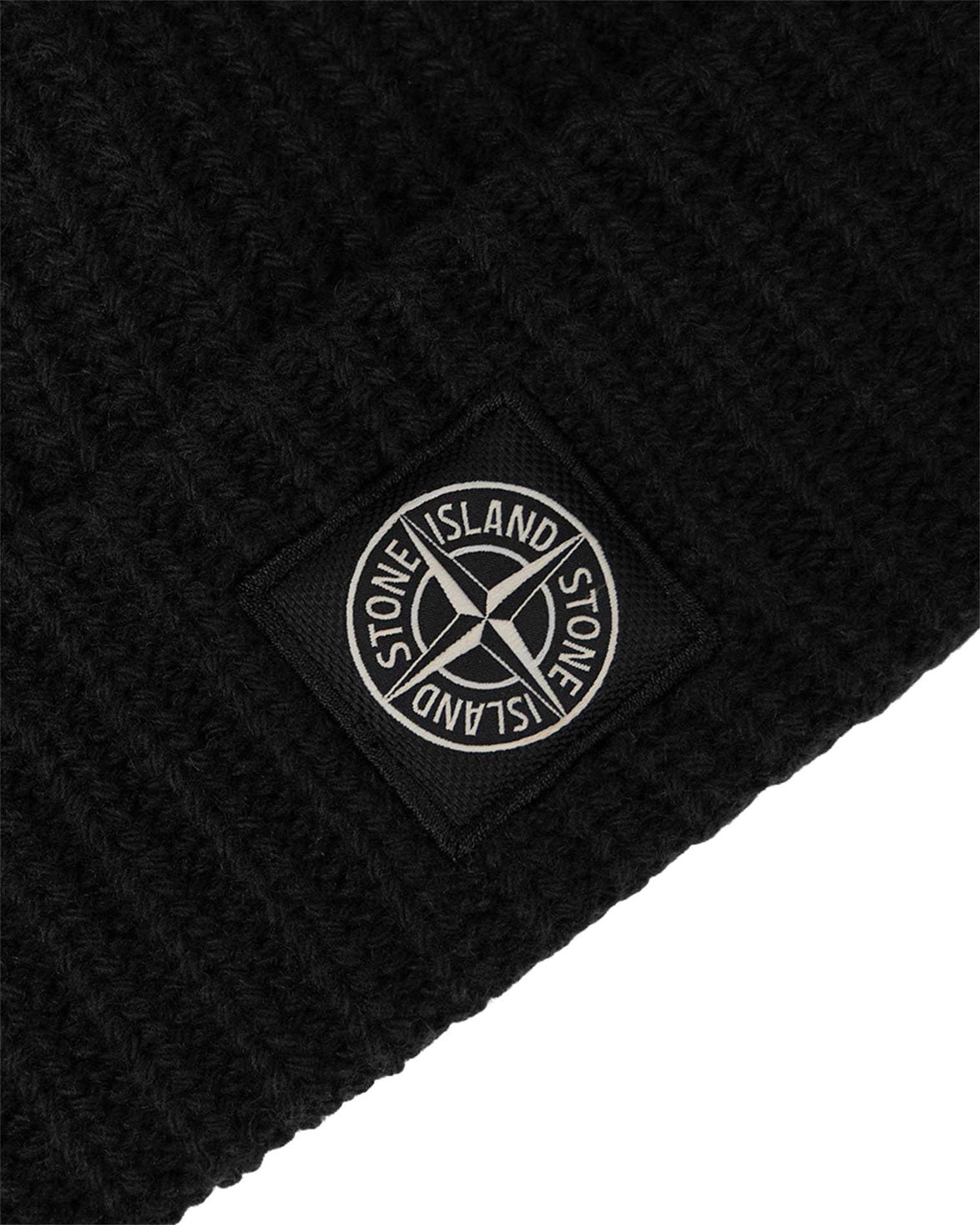 N100012 Ribbed Geelong Wool Beanie Black