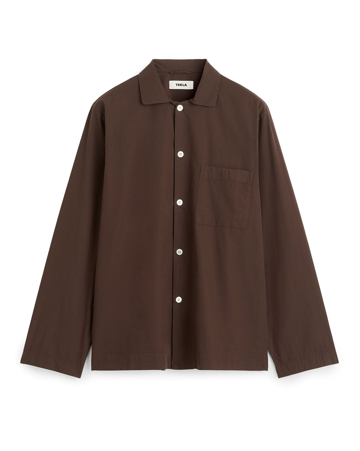 Poplin Pyjamas Shirt Coffee