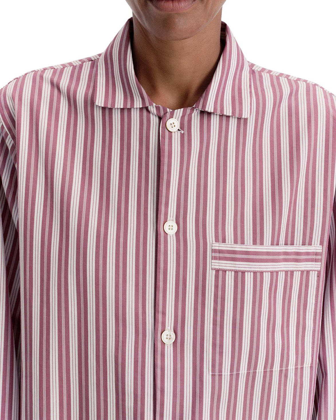 Poplin Pyjamas Shirt Rhubarb Stripes