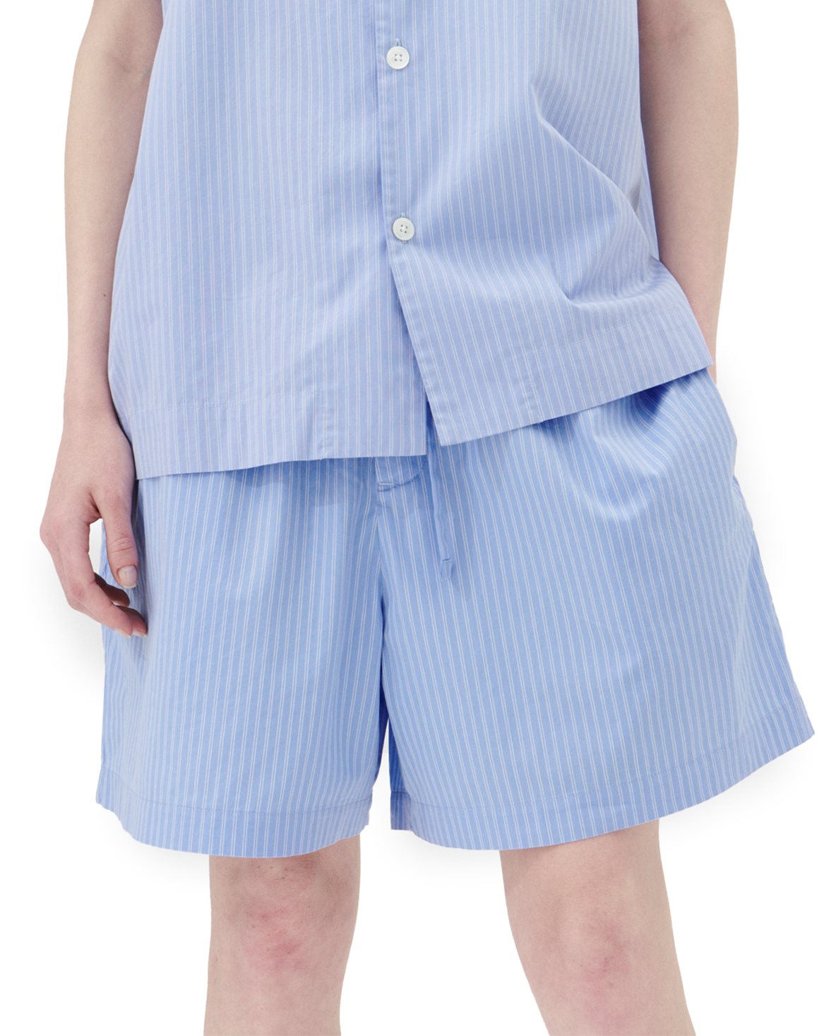 Poplin Pyjamas Shorts Pin Stripes