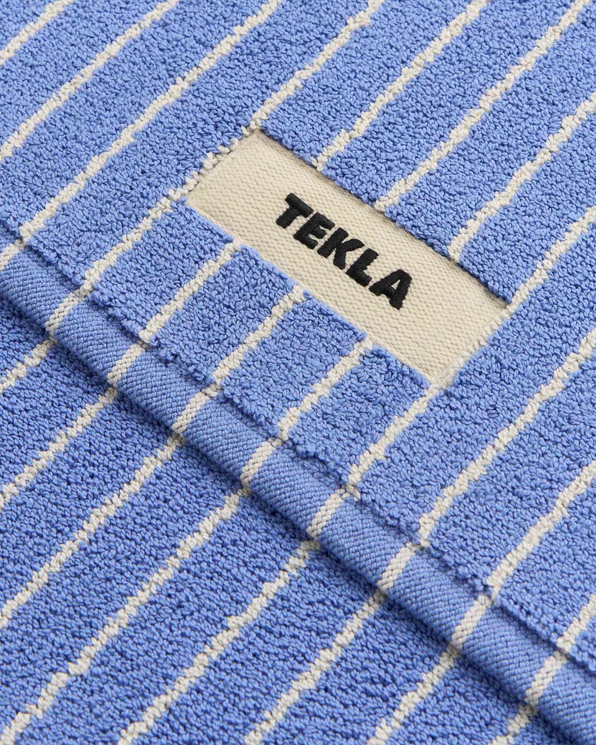 Terry Bath Mat Clear Blue Stripes