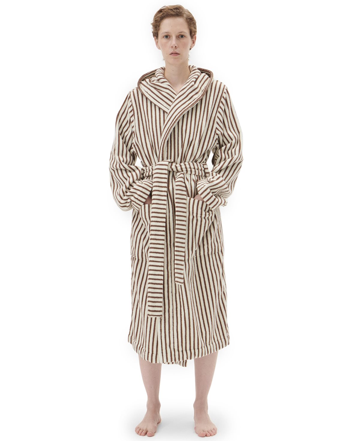 Terry Hooded Bathrobe Kodiak Stripes