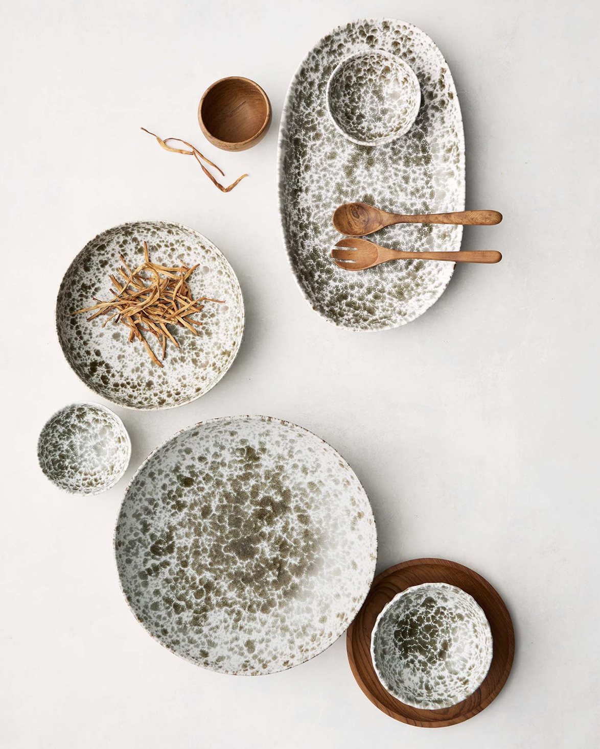 Rivoli Bowl Mini Green Splatter
