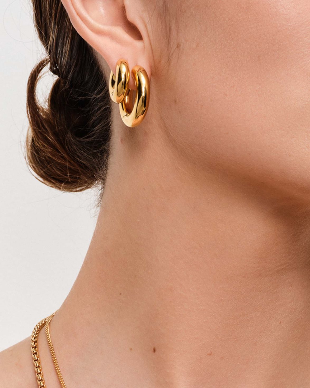Chunky Hoops Polished Small Gold