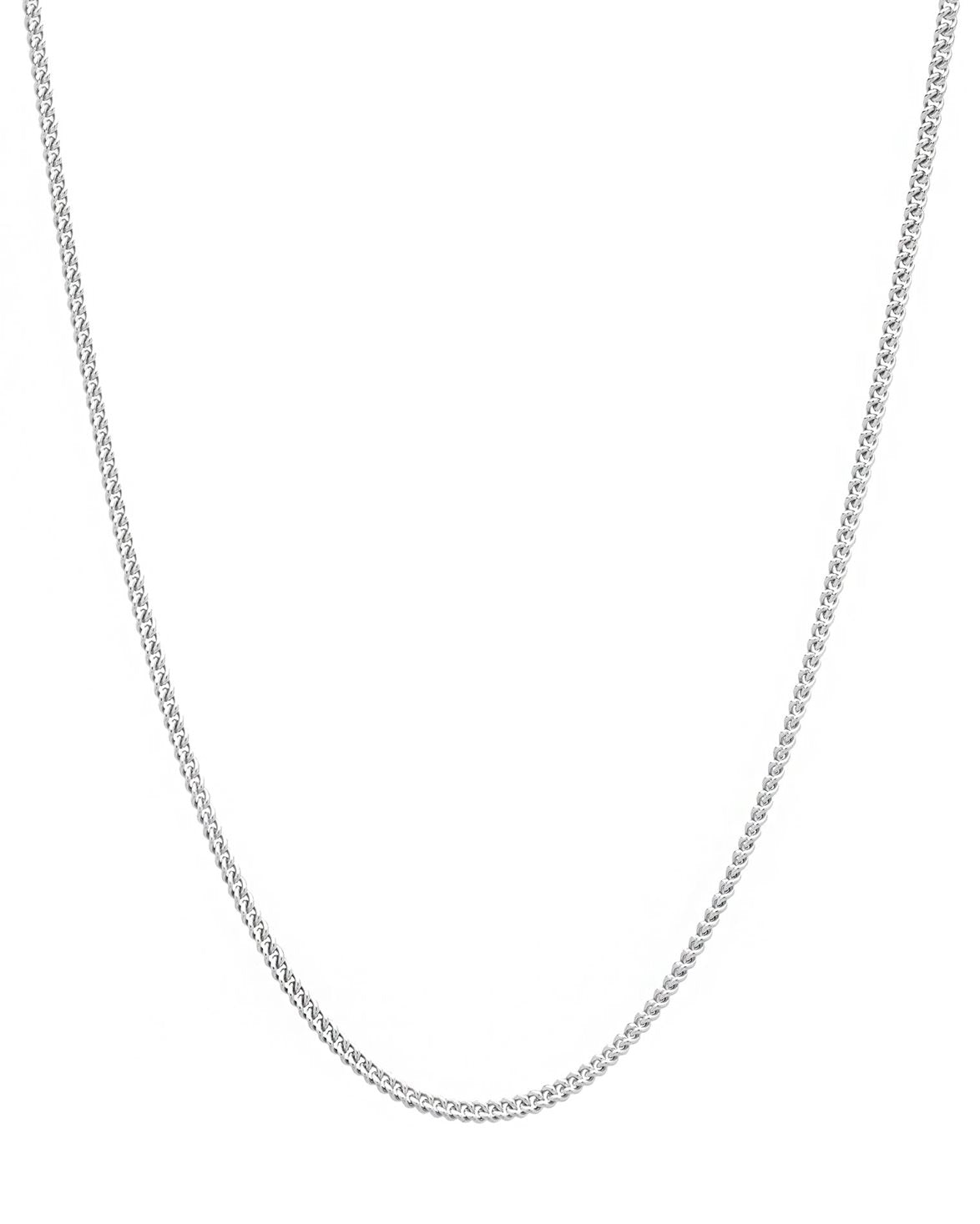 Curb Chain Necklace Slim Silver