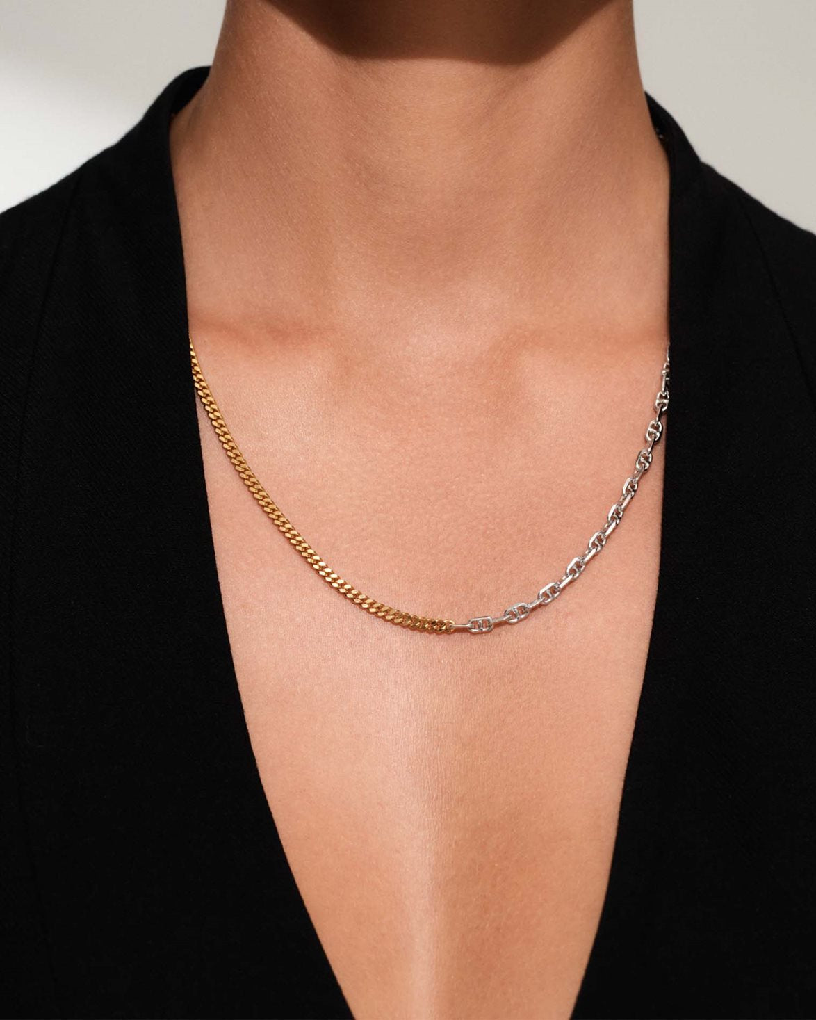 Rue Chain Duo Necklace Gold/Silver