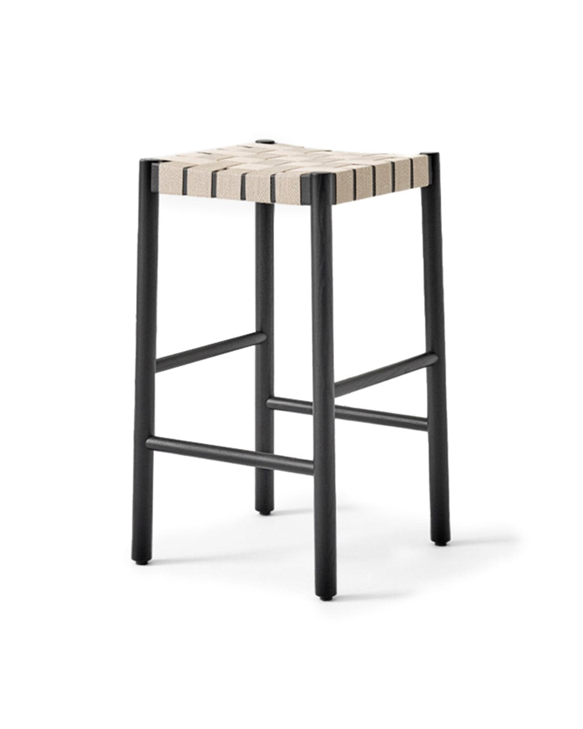 Betty Counter Stool Tk7 Black Lacquered Ash/Natural Linen