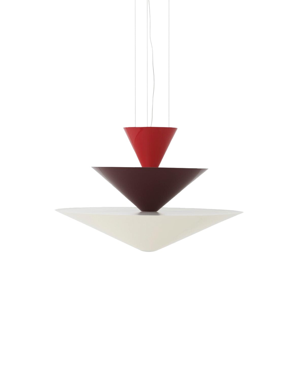 Gio Chandelier Ln14 Ø60 Cm Vermilion Red & Dark Burgundy & Ecru White