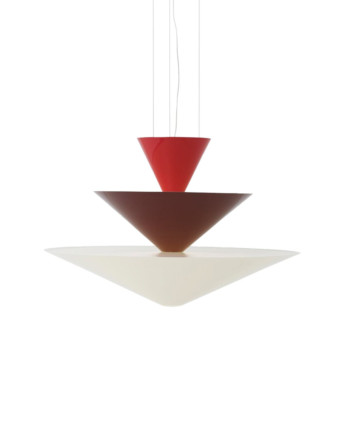 Gio Chandelier Ln15 Ø92 Cm Vermilion Red & Dark Burgundy & Ecru White