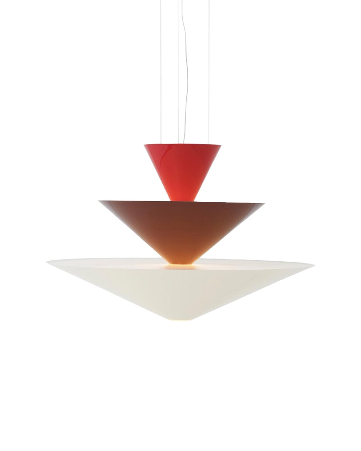 Gio Chandelier Ln15 Ø92 Cm Vermilion Red & Dark Burgundy & Ecru White
