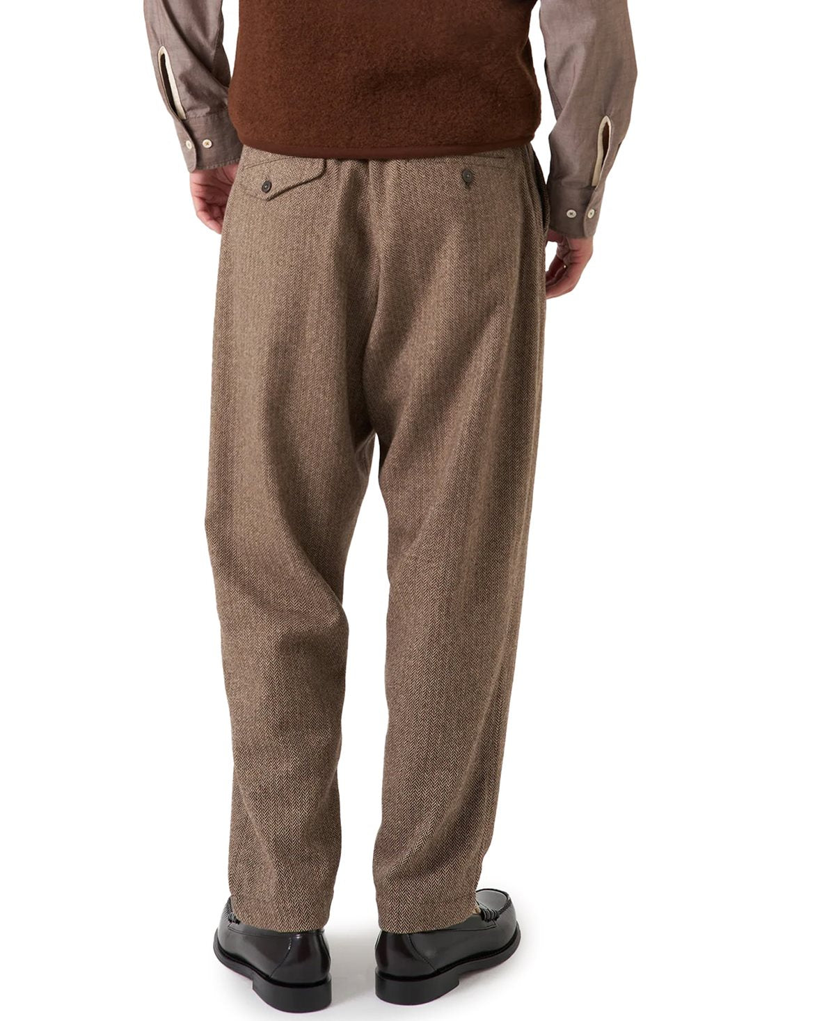 Pleated Track Pant Brown