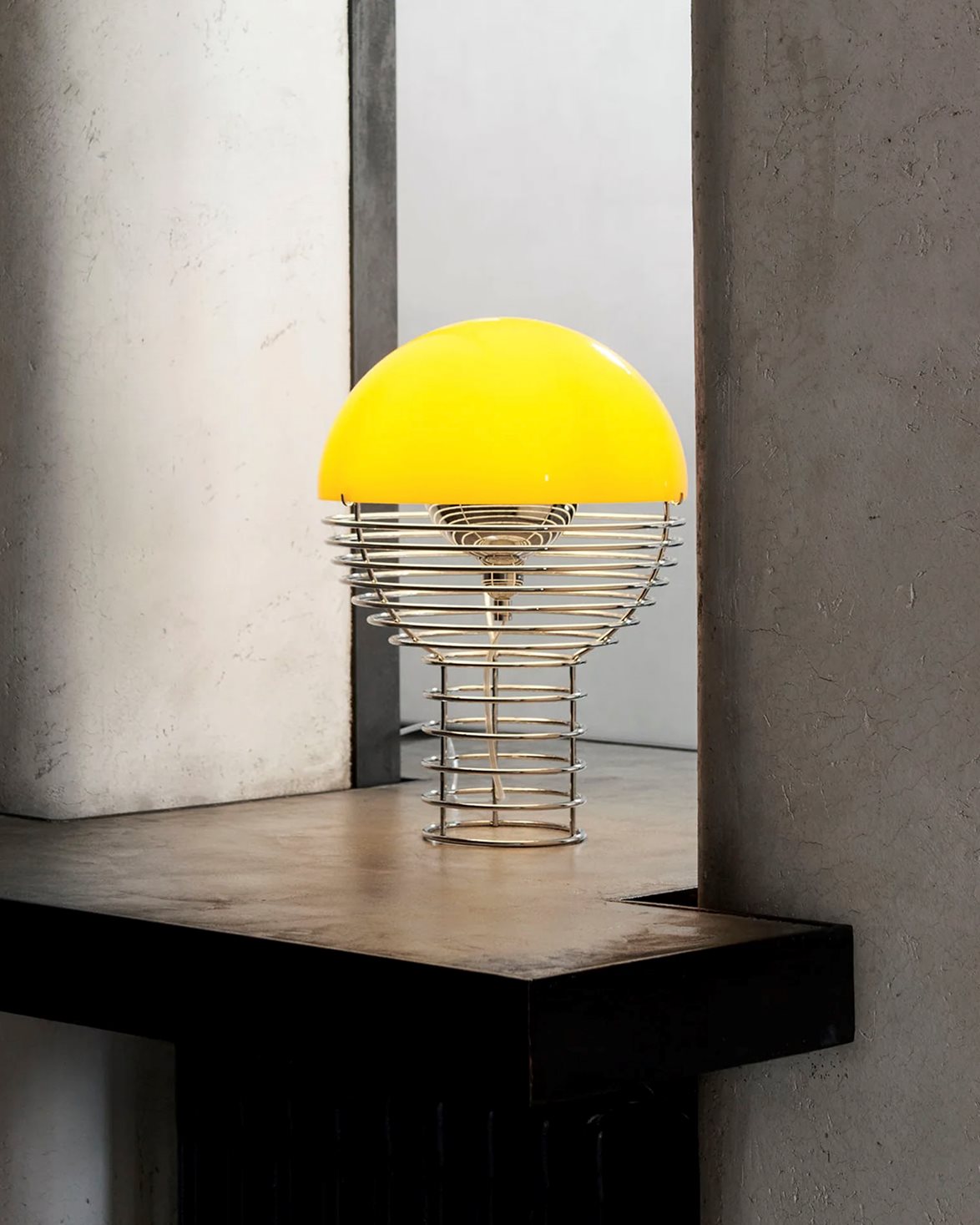 Wire Table Lamp Ø30 Chrome/Yellow