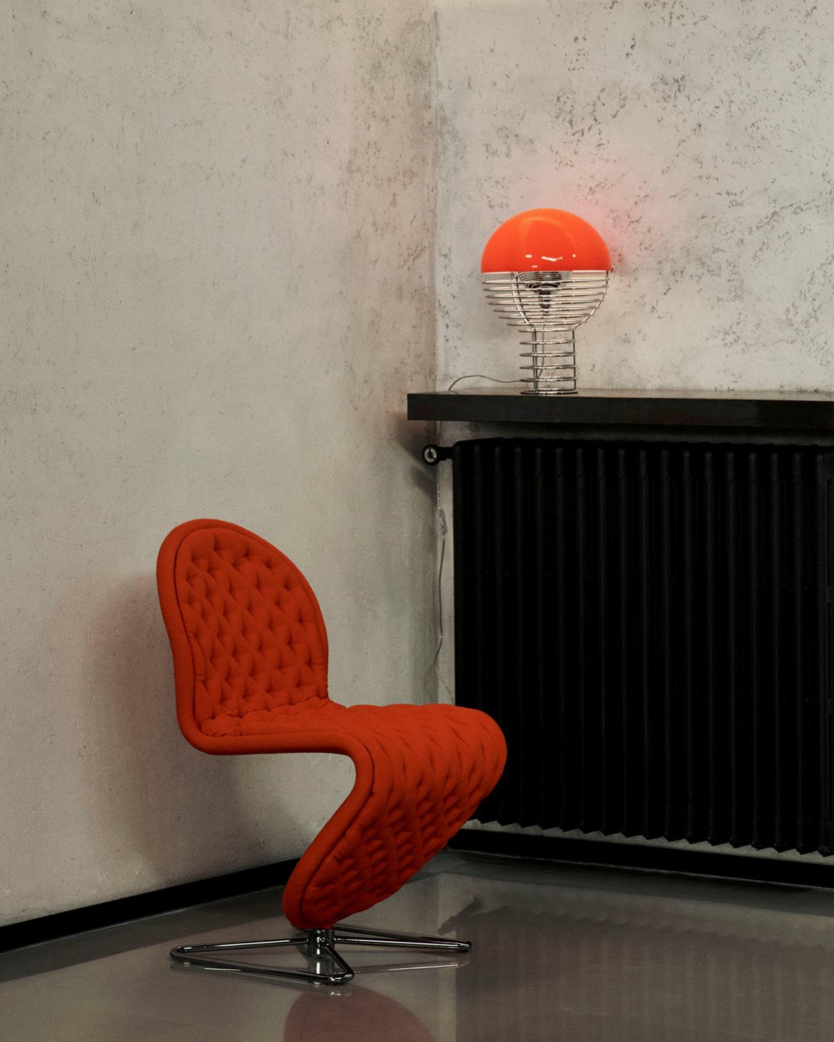 Wire Table Lamp Ø40 Chromeorange