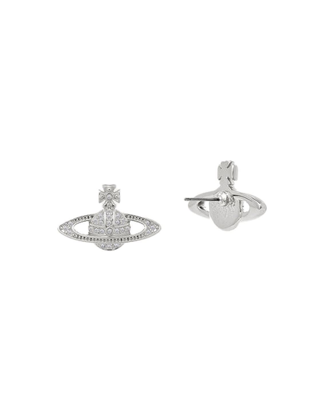 Mini Bas Relief Earrings Platinum/Crystal